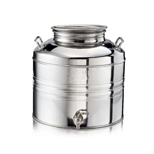 ΔΟΧΕΙΟ ΕΛΑΙΟΛΑΔΟΥ SANSONE ΒΙΔΩΤΟ 10LT INOX (Με Κάνουλα / Χωρίς Βάση | Φ28cm x H:24cm)