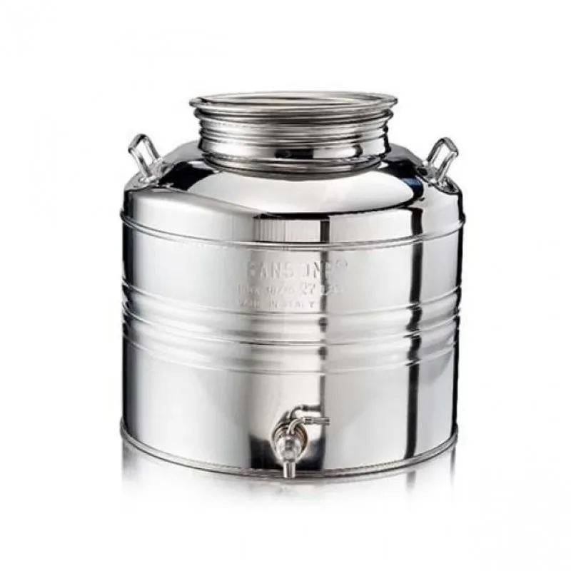 ΔΟΧΕΙΟ ΕΛΑΙΟΛΑΔΟΥ SANSONE ΒΙΔΩΤΟ 10LT INOX (Με Κάνουλα / Χωρίς Βάση | Φ28cm x H:24cm)