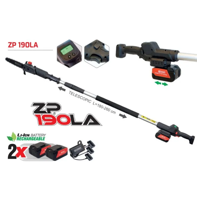 ΚΟΝΤΑΡΟΠΡΙΟΝΟ ZANON ZP-190LP (Αυτόματη Λίπανση / 1.8m-2.6m / 3.0kg) (2 Μπαταρίες 21V(MAX) 5Ah & Φορτιστής)