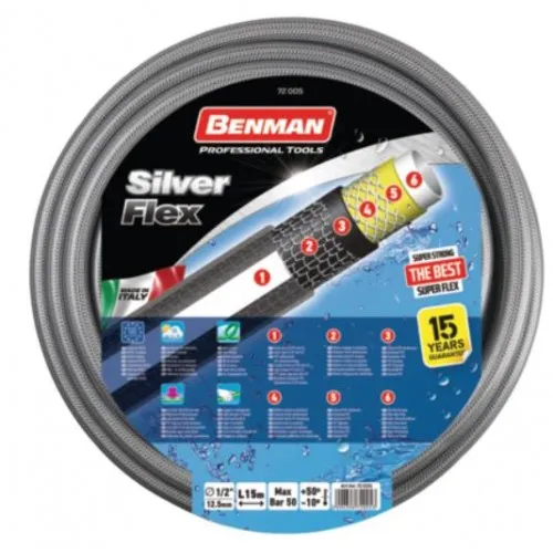 ΣΩΛΗΝΑΣ ΚΗΠΟΥ BENMAN SILVER FLEX 5/8 ΣΩΛΗΝΑΣ ΚΗΠΟΥ BENMAN SILVER FLEX 5/8