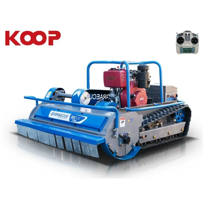 ΚΑΤΑΣΤΡΟΦΕΑΣ GRAECUS RSC120 Remote Hybrid (1.20μ με Σφυριά Υ | 15hp KOOP Πετρέλαιο με Μίζα | Τηλεκατευθυνόμενος)