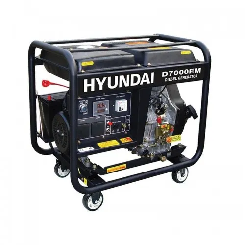 Η/Ζ ΓΕΝΝΗΤΡΙΑ HYUNDAI D7000EM (Πετρελαίου 10.0hp / 7.0kVa 220V) με Μίζα και Ρόδες