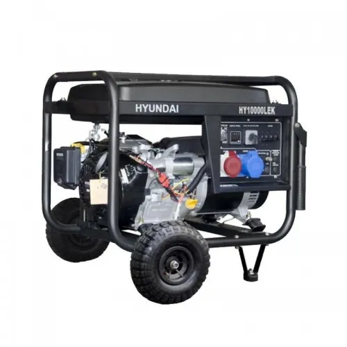 Η/Ζ ΓΕΝΝΗΤΡΙΑ HYUNDAI HY10000LEK (Βενζίνης 15.0hp / 10.0kVa 220V) με Μίζα και Ρόδες