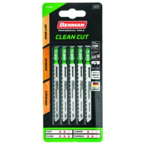 ΠΡΙΟΝΟΛΑΜΕΣ BENMAN CLEAN CUT για ΚΟΝΤΡΑ ΠΛΑΚΕ και ΝΟΒΟΠΑΝ (5τμχ) / Τ101BR, 100mm 7,8mm