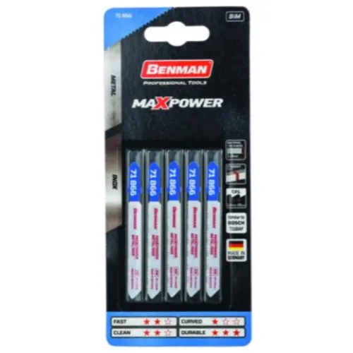 ΠΡΙΟΝΟΛΑΜΕΣ BENMAN MAXPOWER για ΜΕΤΑΛΛΟ και INOX (5τμχ) / Τ118AF, 75mm 7,8mm