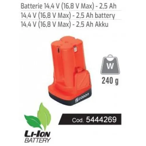 ΜΠΑΤΑΡΙΑ ZANON 16.8V(MAX) 14.4V(RATED) - 2.5Ah (για ZM-25 / ZM-27 / ZP-120)