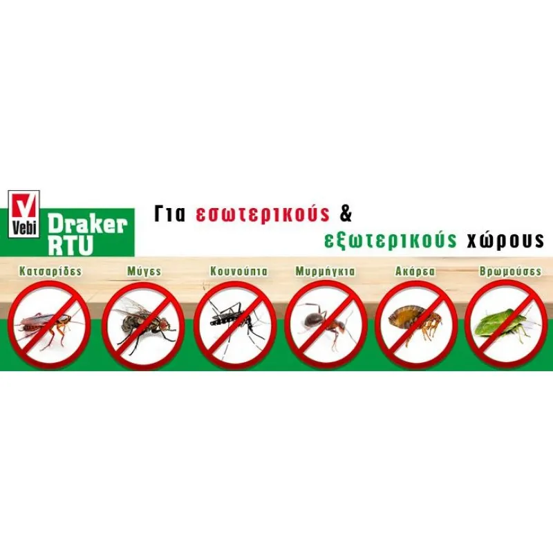 DRAKER RTU 10.2 400ml (Ετοιμόχρηστο με Μικροκάψουλα | για Κουνούπια τίγρης, Ψύλλοι, Κατσαρίδες, Μύγες, Μυρμήγκια, Βρωμούσες)