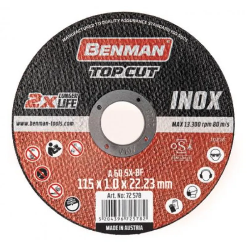 ΔΙΣΚΟΣ ΚΟΠΗΣ INOX - CD TOPCUT BENMAN Φ115x1.0mm