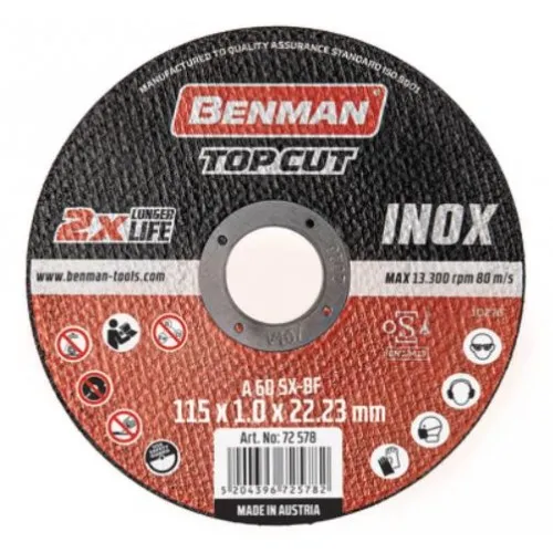 ΔΙΣΚΟΣ ΚΟΠΗΣ INOX - CD TOPCUT BENMAN Φ125x1.0mm