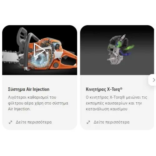 ΑΛΥΣΟΠΡΙΟΝΟ HUSQVARNA 450 II (4.9kg) 50cc 3.2hp – 45cm Λάμα [ +2η Αλυσίδα Δώρο ]