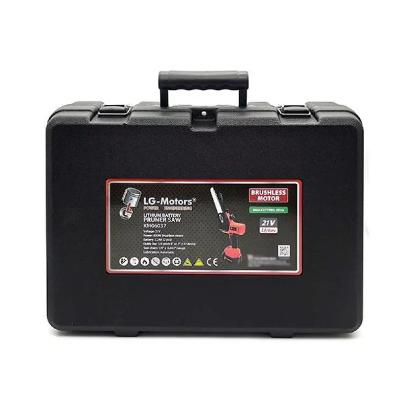 ΑΛΥΣΟΠΡΙΟΝΟ LG-Motors KM06037 (Αυτόματη Λίπανση / 1.90kg) (2 ΜΠΑΤΑΡΙΕΣ 21V 5.2Ah & ΦΟΡΤΙΣΤΗ) BRUSHLESS