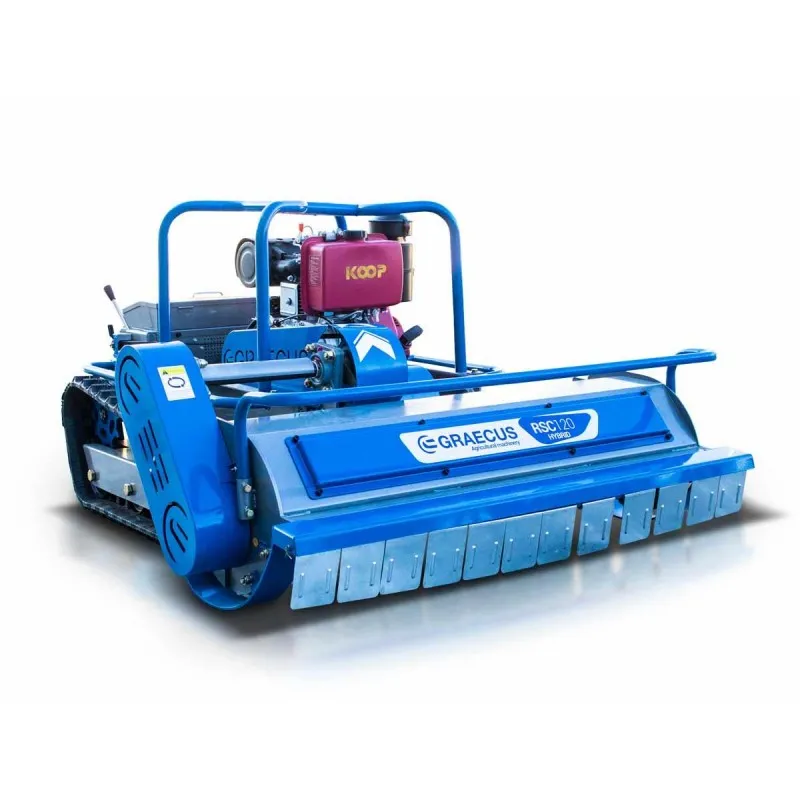 ΚΑΤΑΣΤΡΟΦΕΑΣ GRAECUS RSC120 Remote Hybrid (1.20μ με Σφυριά Υ | 15hp KOOP Πετρέλαιο με Μίζα | Τηλεκατευθυνόμενος)