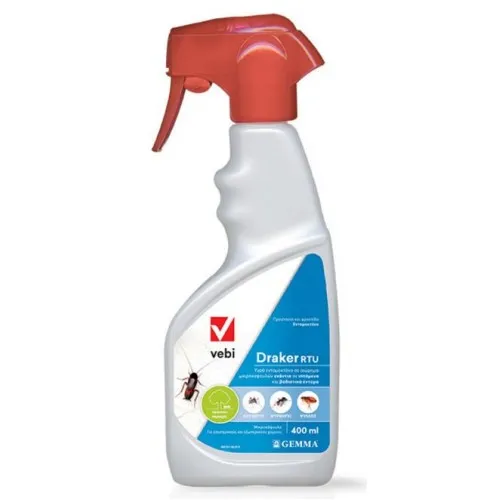 DRAKER RTU 10.2 400ml (Ετοιμόχρηστο με Μικροκάψουλα | για Κουνούπια τίγρης, Ψύλλοι, Κατσαρίδες, Μύγες, Μυρμήγκια, Βρωμούσες)
