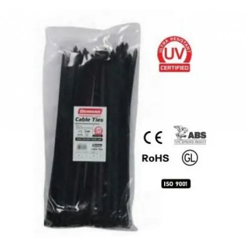 ΔΕΜΑΤΙΚΑ BENMAN ΜΑΥΡΑ 200mm X 2.5mm (100 τεμ)