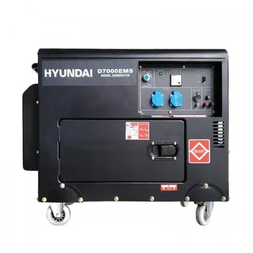 Η/Ζ ΓΕΝΝΗΤΡΙΑ HYUNDAI D7000EMS (Πετρελαίου 10.0hp / 7.0kVa 220V) Αθόρυβο, με Μίζα και Ρόδες