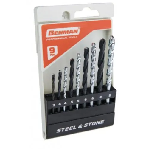 ΔΙΑΜΑΝΤΟΤΡΥΠΑΝΑ ΣΕΤ ΣΙΔΗΡΟΥ & ΠΕΤΡΑΣ BENMAN 3.0mm - 8.0mm (9τμχ)