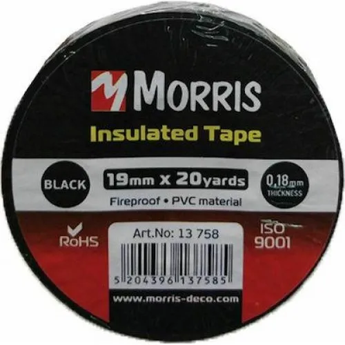 ΜΟΝΩΤΙΚΗ ΤΑΙΝΙΑ 19mm/18m MORRIS ΜΑΥΡΗ