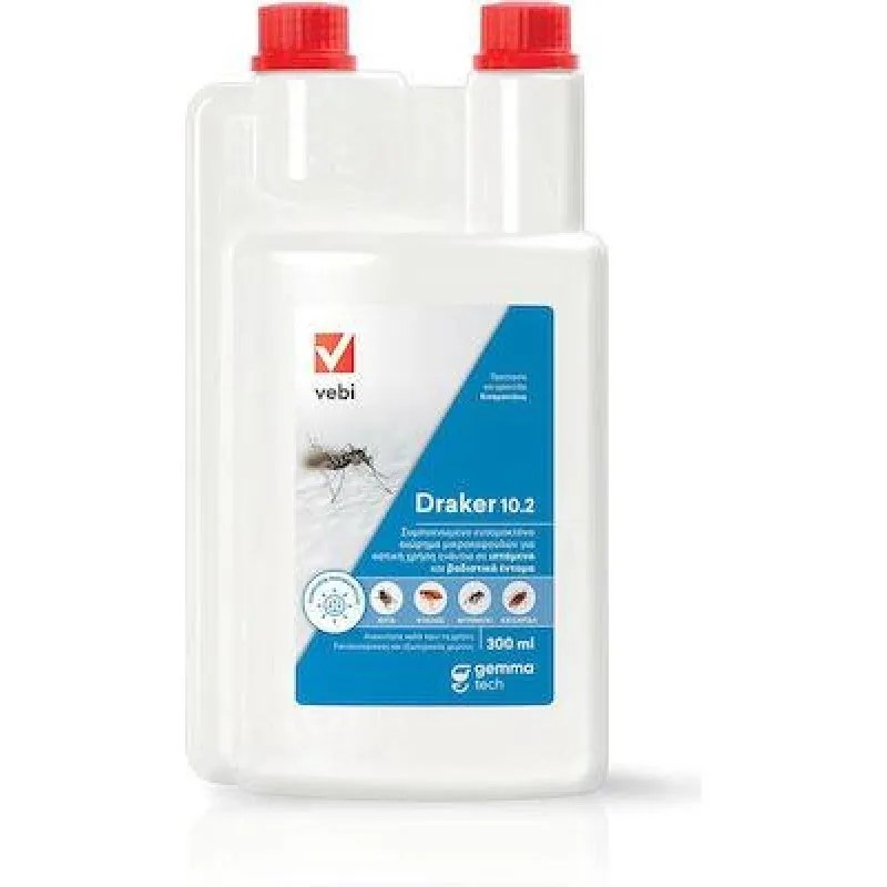 DRAKER CS 10.2 300ml (Με Μικροκάψουλα | για Κουνούπια τίγρης, Ψύλλοι, Κατσαρίδες, Μύγες, Μυρμήγκια, Βρωμούσες)