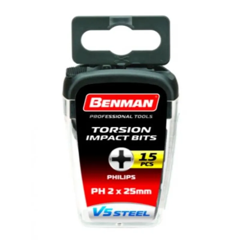 ΜΥΤΗ ΤΡΥΠΑΝΙΟΥ BENMAN ΣΤΑΥΡΟΥ (PH2) x 25mm (15τμχ)